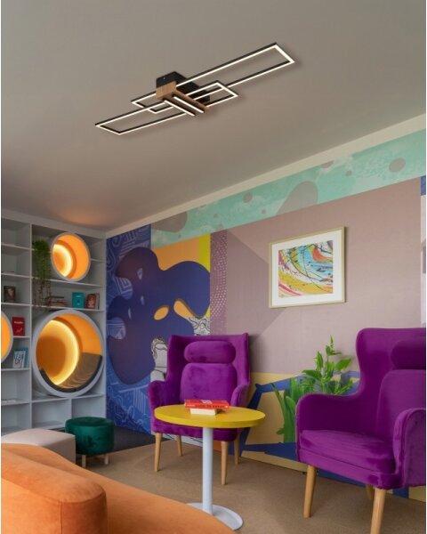 Globo 67208-40N - Plafoniera LED DAKARI LED/40W/230V 3000K 25x100 cm nero