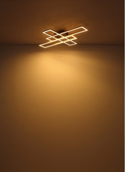 Globo 67208-40G -Plafoniera LED DAKARI 40W/230V 3000K 60x80 cm nero/oro
