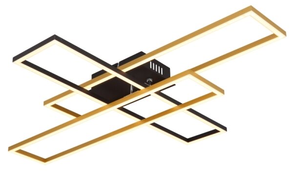 Globo 67208-40G -Plafoniera LED DAKARI 40W/230V 3000K 60x80 cm nero/oro
