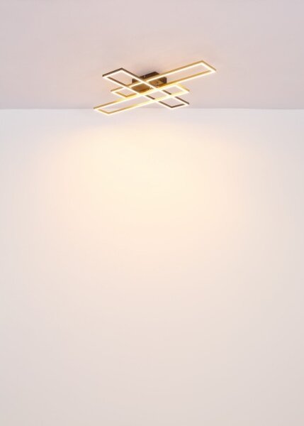 Globo 67208-40G -Plafoniera LED DAKARI 40W/230V 3000K 60x80 cm nero/oro