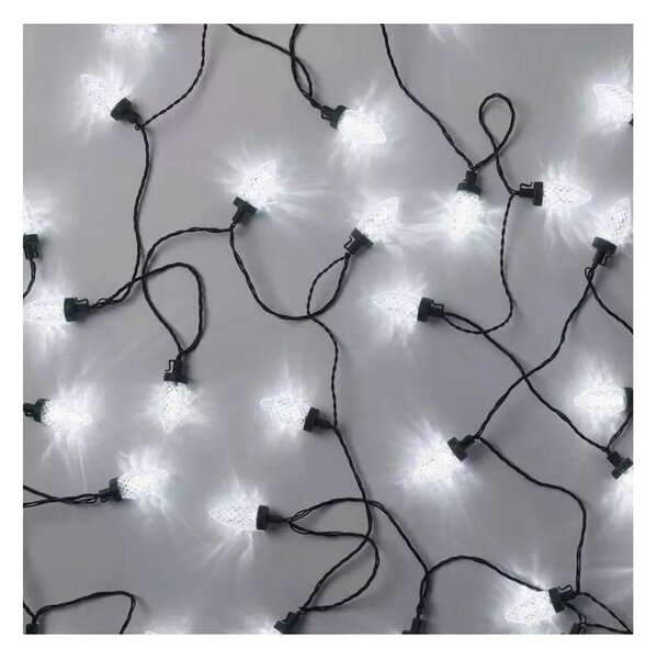 Catena luminosa LED per esterni, 50 LED / 8 funzioni, 14,8 m, IP44, bianco freddo
