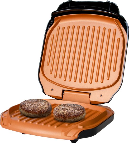 Bonplus BP | Grill elettrico | Grill a sandwich | Superficie antiaderente | Facile da pulire | Con serbatoio dell'olio | 900W | Grill senza fumo | Cucina