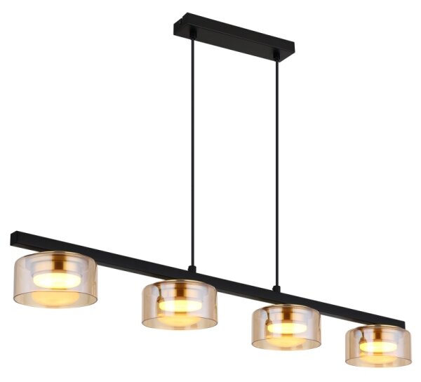 Globo 16055-4HG - Lampadario LED a sospensione con filo HIGGINS 4xGX53/6W/230V fumé/marrone