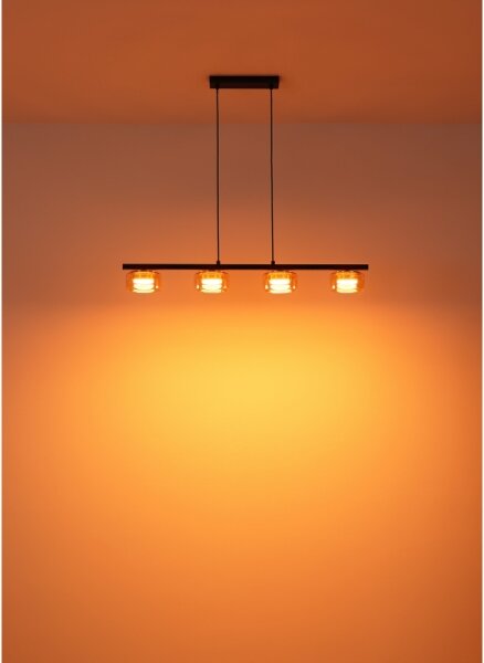 Globo 16055-4HG - Lampadario LED a sospensione con filo HIGGINS 4xGX53/6W/230V fumé/marrone