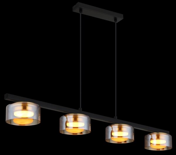 Globo 16055-4HG - Lampadario LED a sospensione con filo HIGGINS 4xGX53/6W/230V fumé/marrone