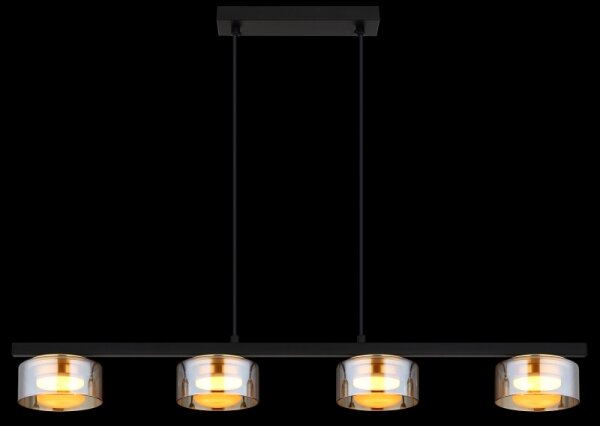 Globo 16055-4HG - Lampadario LED a sospensione con filo HIGGINS 4xGX53/6W/230V fumé/marrone