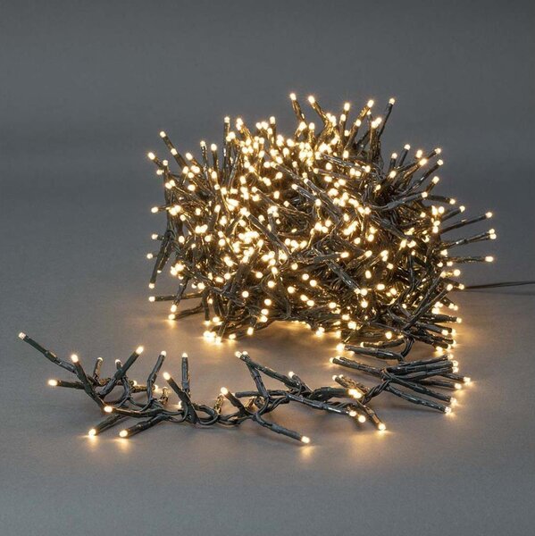 Nedis CLCS768 - Catena luminosa LED da esterno, 768 LED, 7 funzioni, 8,6 m, IP44, bianco caldo