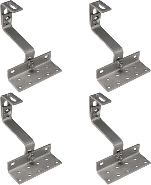 4 ganci per pannelli solari, regolabili in 3 posizioni, in acciaio inossidabile, 115 mm, per montaggio