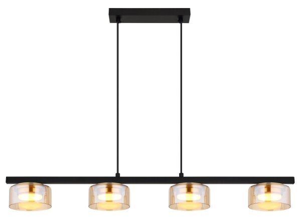 Globo 16055-4HG - Lampadario LED a sospensione con filo HIGGINS 4xGX53/6W/230V fumé/marrone