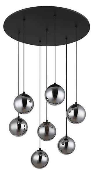 Globo 56133-7H - Lampadario LED a sospensione con filo RIHA 7xG9/3,5W/230V fumé/nero