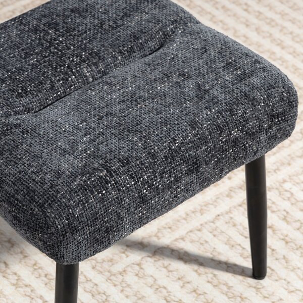 HOMCOM Poggiapiedi con cuscino morbido, Gambe in acciaio, in tessuto chenille, 45 x 41 x 38 cm, Grigio scuro | Aosom Italy