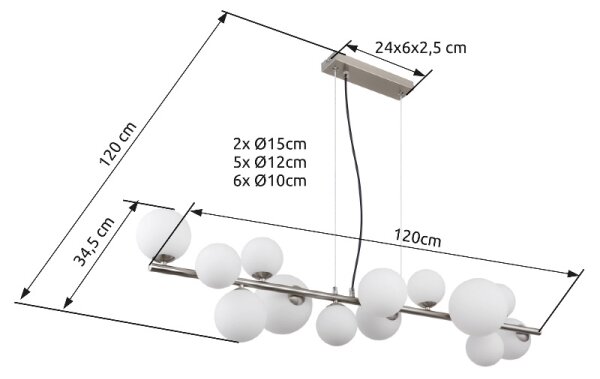 Globo 56140-13H - Lampada LED da terra RIHA 13xG9/3,5W/230V bianco