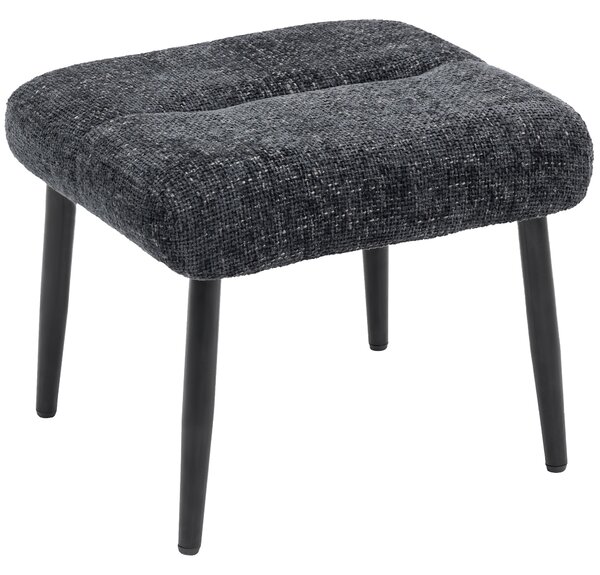 HOMCOM Poggiapiedi con cuscino morbido, Gambe in acciaio, in tessuto chenille, 45 x 41 x 38 cm, Grigio scuro | Aosom Italy