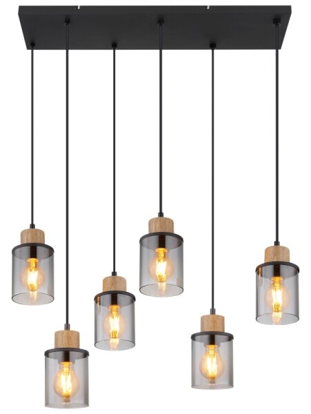 Globo 15707-6H - Lampadario a sospensione con filo REID 6xE27/15W/230V