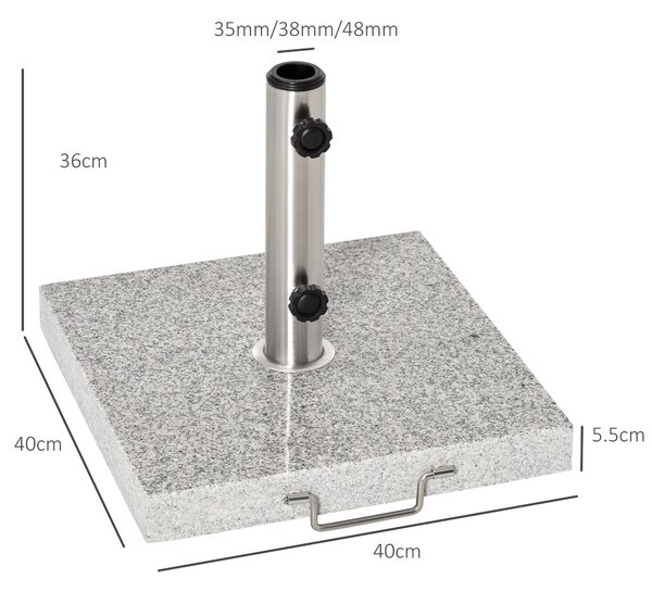 Outsunny Supporto Base Per Ombrellone da Giardino in Marmo Peso 25kg 42×42×36cm