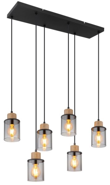 Globo 15707-6H - Lampadario a sospensione con filo REID 6xE27/15W/230V