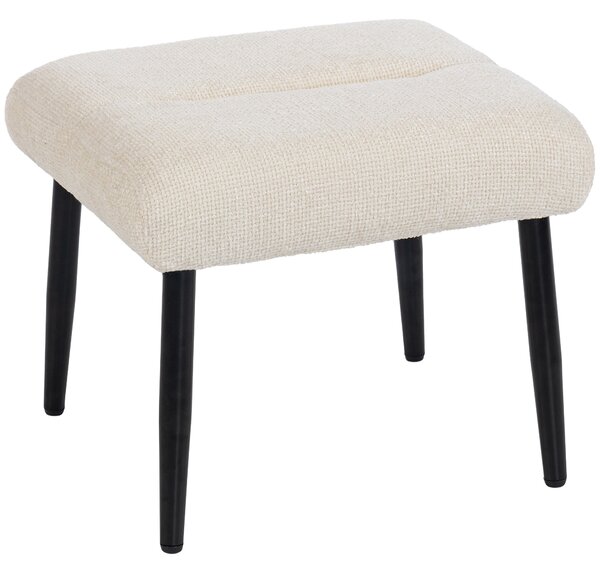 HOMCOM Poggiapiedi con Cuscino Morbido, Gambe in Acciaio, in Tessuto Chenille, 45 x 41 x 38 cm, Bianco crema | Aosom Italy