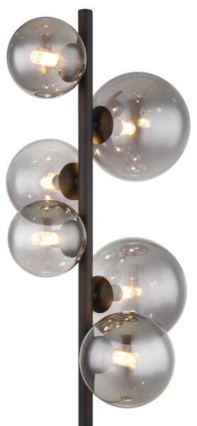 Globo 56133-6S - Lampada LED da terra RIHA 6xG9/3,5W/230V fumé/nero