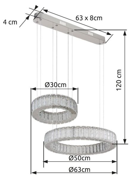Globo 67162-80 - Lampadario LED dimmerabile MUCKY 80W/230V 2700-6000K + DO