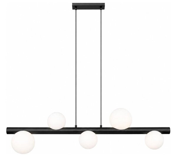 Zuma Line P0574-05N-P7AA - Lampadario a sospensione su cavo FORES 5xG9/33W/230V nero
