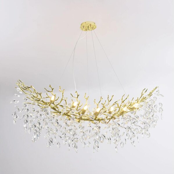 Zuma Line MD4115-14I-G - Lampadario a sospensione con cavo CINDY 14xG9/3,5W/230V 115x40 cm dorato