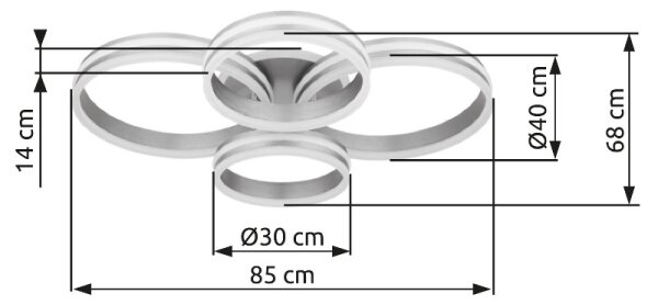 Globo 67260-90 - Plafoniera LED RUBIO 90W 230V 68x85 cm con telecomando