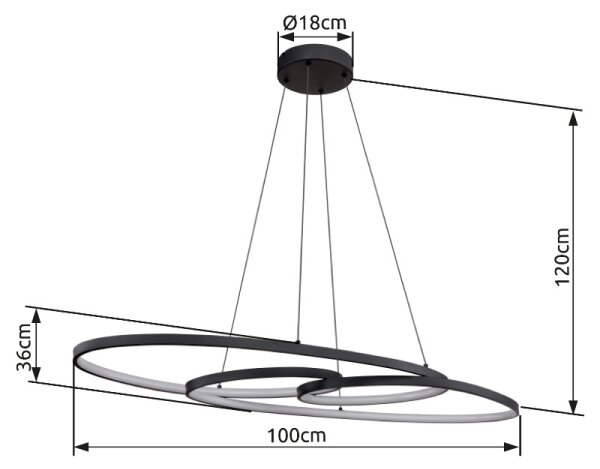 Globo 67177-40 - Lampadario LED SPIRA 39W 230V 2700/4000/6500K