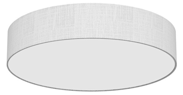 LQWELL Lampada da soffitto in tessuto, lampada da soffitto rotonda con paralume in lino, 6 attacchi E27, max. 50 W, Ø 50 cm x H 10 cm, grigio, per soggiorno e camera da letto
