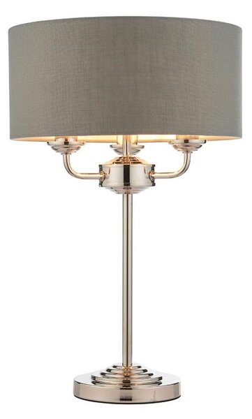 Endon 99149 - Lampada da tavolo HIGHCLERE 3xE14/18W/230V grigio/cromo lucido