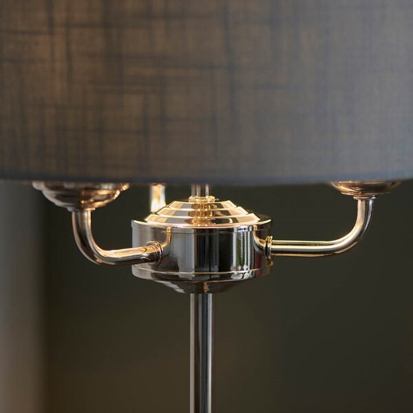 Endon 99149 - Lampada da tavolo HIGHCLERE 3xE14/18W/230V grigio/cromo lucido