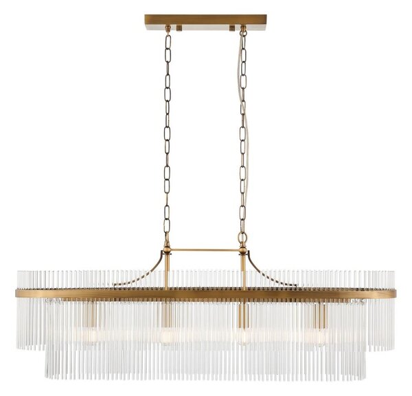 Endon 112573 - Lampadario a sospensione con catena MARIETTA 4xE14/6W/230V ottone/limpido
