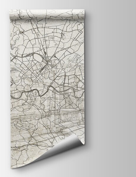 Carta da parati Mappa di una città, Carta da parati mappe del mondo, Carta da parati popolare, w01698 - Tapeko.it
