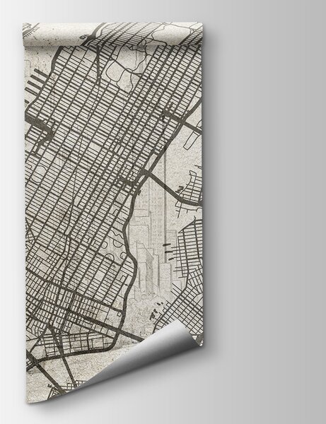 Carta da parati Mappa di una città, Carta da parati mappe del mondo, Carta da parati popolare, w01699 - Tapeko.it