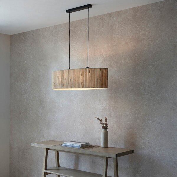 Endon 101692 - Lampadario a sospensione con filo LONGSHORE 2xE27/10W/230V beige