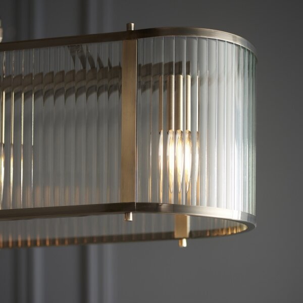 Endon 110945 - Lampadario a sospensione con catena RIDGETON 4xE14/6W/230V ottone/limpido