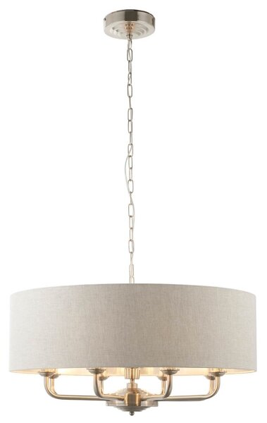 Endon 99152 - Lampadario a sospensione con catena HIGHCLERE 8xE14/40W/230V grigio/cromo opaco