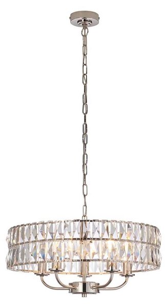 Endon 104467 - Lampadario a sospensione con catena CLIFTON 5xE14/6W/230V cromo lucido/limpido