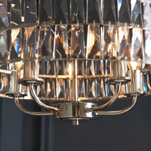 Endon 104467 - Lampadario a sospensione con catena CLIFTON 5xE14/6W/230V cromo lucido/limpido