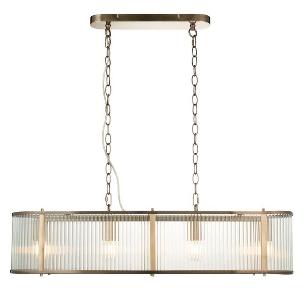 Endon 110945 - Lampadario a sospensione con catena RIDGETON 4xE14/6W/230V ottone/limpido