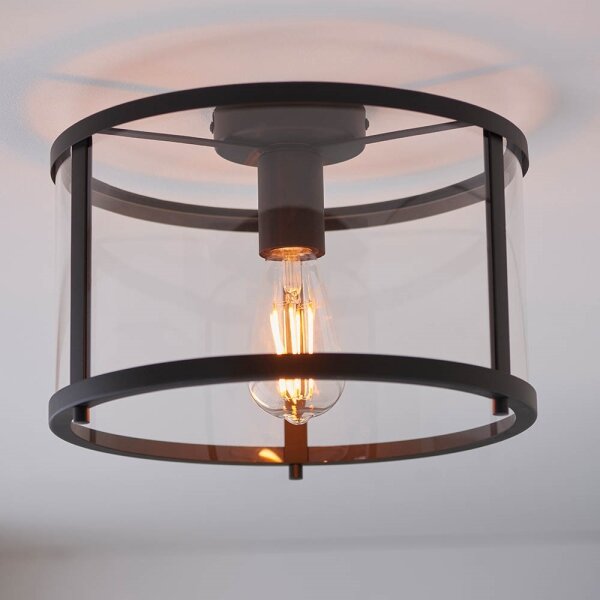 Endon 101540 - Plafoniera HOPTON 1xE27/10W/230V nero