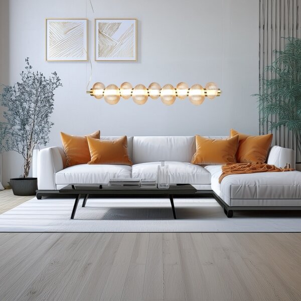 Lampadario LED a sospensione su cavo BOLLA LED/32W/230V oro/beige fumé