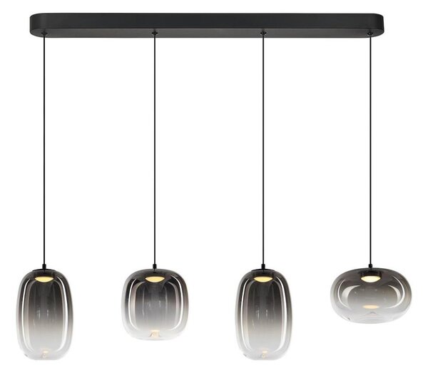 Lampadario LED a sospensione con filo VASO LED/15W/230V nero/fumé