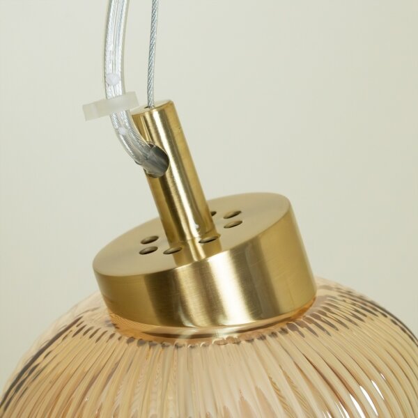 Lampadario LED su cavo BOLLA LED/36W/230V oro/beige fumé