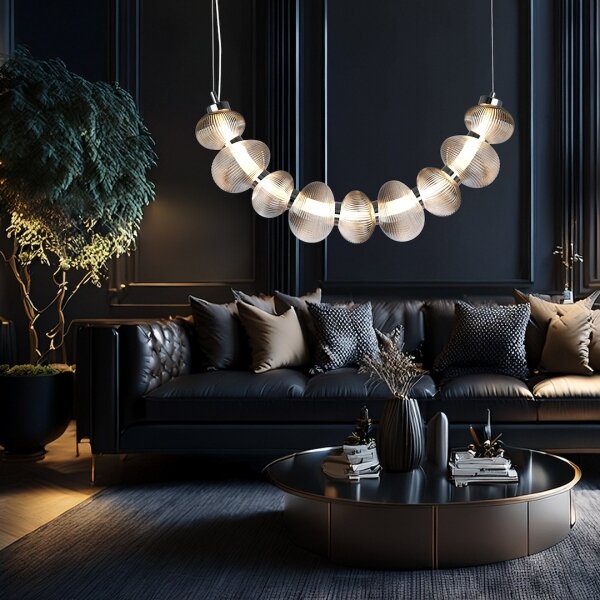 Lampadario LED sospeso su cavo BOLLA LED/36W/230V cromo lucido/grigio fumé