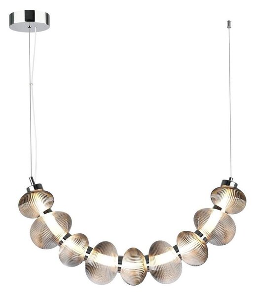 Lampadario LED sospeso su cavo BOLLA LED/36W/230V cromo lucido/grigio fumé