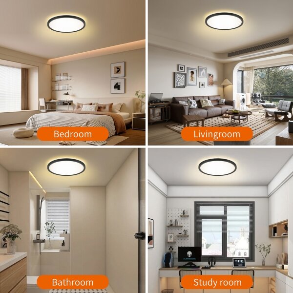 Brilagi - Lampada LED da bagno ULTRA SLIM LED/18W/230V diametro 30 cm nero IP54