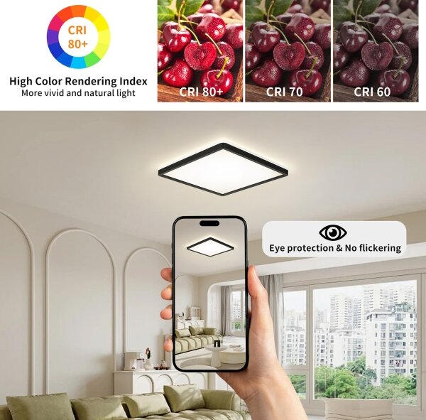 Brilagi - Lampada LED dimmerabile ULTRA SLIM 18W 230V 30x30 cm nera + DO