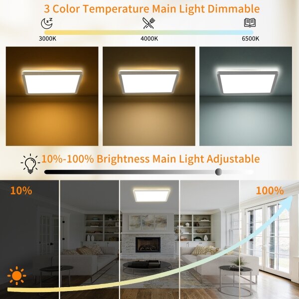 Brilagi - Lampada LED dimmerabile ULTRA SLIM 18W 230V 30x30 cm bianco + DO