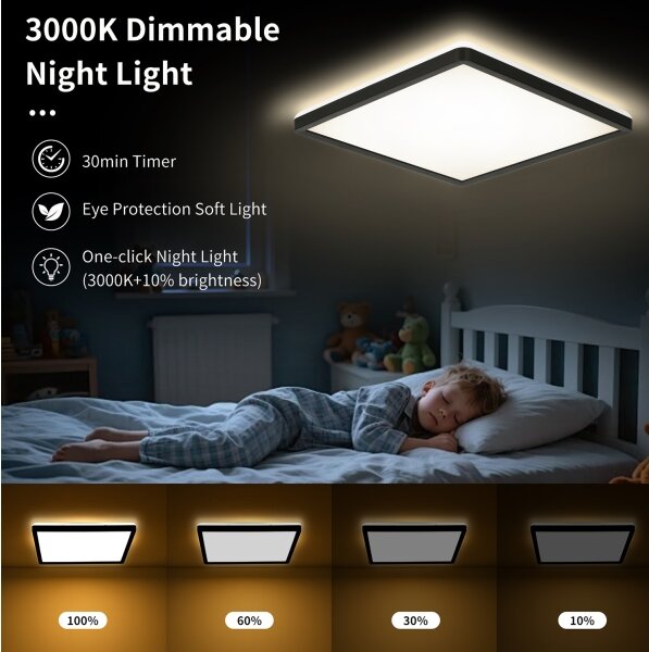 Brilagi - Lampada LED dimmerabile ULTRA SLIM 18W 230V 30x30 cm nera + DO