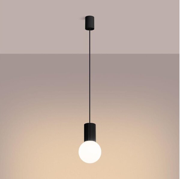 Sollux SL.1714 - Lampadario a sospensione con filo HALO 1xG9/8W/230V diametro 12 cm nero